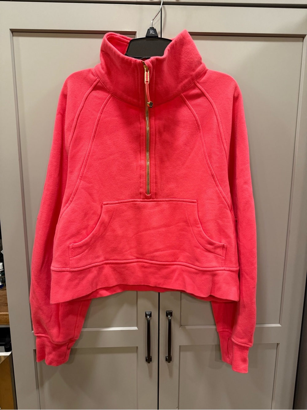 lululemon athletica Coral Pink Half-Zip Fleece Pullover